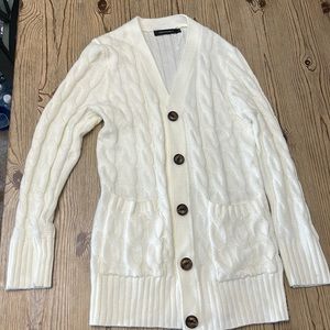 Long sleeve white cardigan